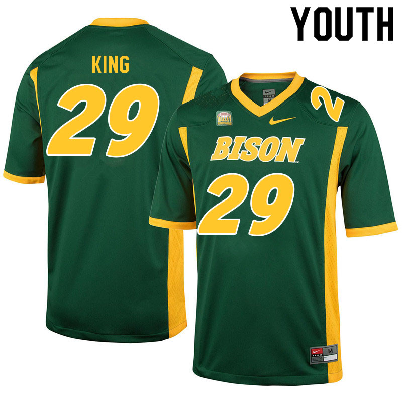 Youth #29 Reggie King North Dakota State Bison College Football Jerseys Sale-Green - Click Image to Close